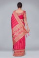Banarasi Saree in Pink Banarasi silk with weaving