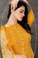Salwar Kameez in Yellow Cotton with Printed