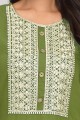 Pista  Straight Kurti in Embroidered Rayon