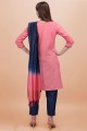 Salwar Kameez Cotton with Embroidered in Pink