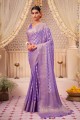 Purple Saree in Weaving Georgette
