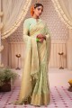 Weaving Georgette Light green Saree with Blouse