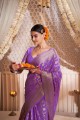 Weaving Georgette Saree in Purple