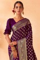 Saree in Purple Georgette with Weaving
