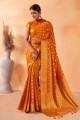 Georgette Weaving Yellow Saree with Blouse