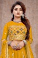 Yellow Lehenga Choli in Georgette with Embroidered