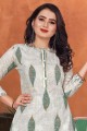 White Palazzo Suit in Cotton with Digital print