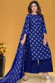 Palazzo Suit in Blue with Cotton Digital print