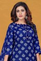 Palazzo Suit in Blue with Cotton Digital print
