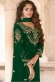 Green Salwar Kameez in Georgette with Embroidered