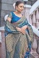 Banarasi Saree with Weaving Blue Banarasi silk