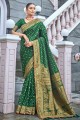 Banarasi silk Banarasi Saree in Weaving Green with Blouse