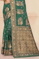 Cotton Saree in Weaving Green with Blouse