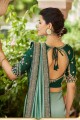 Silk Weaving Pista  Saree with Blouse