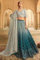 Silk Lehenga Choli with Embroidered in Teal