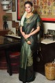Green Silk Saree with Zari,weaving