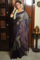 Blue Silk Saree with Zari,weaving