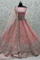 Wedding Lehenga Choli Net with Embroidered in Pink
