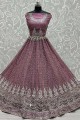 Embroidered Net Purple Wedding Lehenga Choli with Dupatta