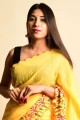 Yellow Saree in Georgette Embroidered