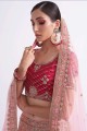 Net Bridal Lehenga Choli in Shaded rani  with Embroidered