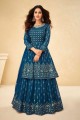 Firozi Lehenga Suit with Embroidered Georgette