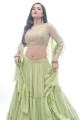 Georgette Green Party lehenga choli in Embroidered