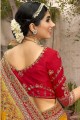 Art silk Yellow Wedding Saree in Zari,thread,embroidered