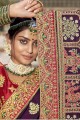 Purple Art silk Wedding Saree with Zari,thread,embroidered