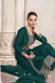 Embroidered Silk Teal Pakistani Suit with Dupatta