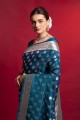 Saree in Silk with Blue Weaving