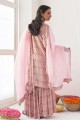 Muslin Sharara Suit with Printed in Pink