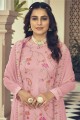 Pink Pakistani Suit with Printed Faux georgette