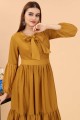 Golden Indo Western with Plain Rayon