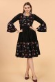 Embroidered Indo Western in Black Rayon