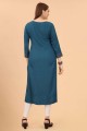 Embroidered Viscose Straight Kurti in Blue