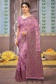 Pink Cotton Saree with Weaving