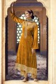 Velvet Mustard Palazzo Suit in Digital print