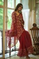 Maroon Saree in Georgette Embroidered