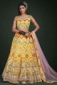 Embroidered Party Yellow Lehenga Choli in Georgette
