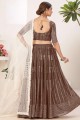 Caramel  Party Lehenga Choli with Embroidered Georgette