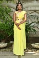 Party Wear Saree in Yellow Georgette with Thread,embroidered