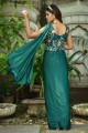 Rama Thread,embroidered Lycra Party Wear Saree