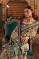 Patola silk Saree in Cream with Weaving
