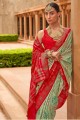 Patola silk Saree in Pista with Weaving