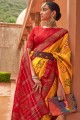 Saree in Mustard  Patola silk with Weaving