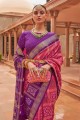 Weaving Patola silk Saree in Purple with Blouse