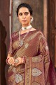 Violet Stone,weaving Brocade South Indian Saree