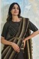 Embroidered Silk Party Wear Saree in Black