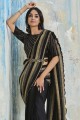 Embroidered Silk Party Wear Saree in Black